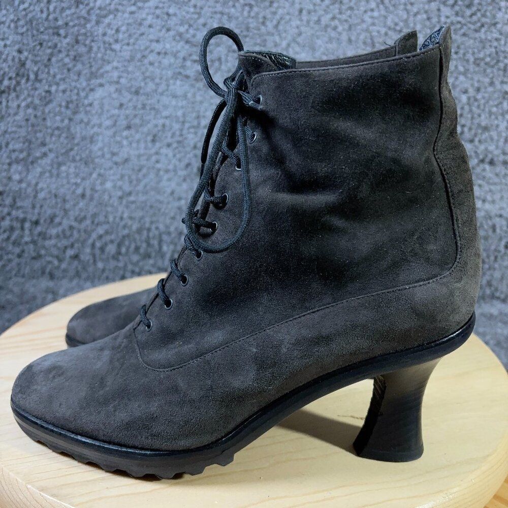 Donna Karan Ankle Boots Womens Size 7 Brown Suede Whimsygoth Steampunk Victorian